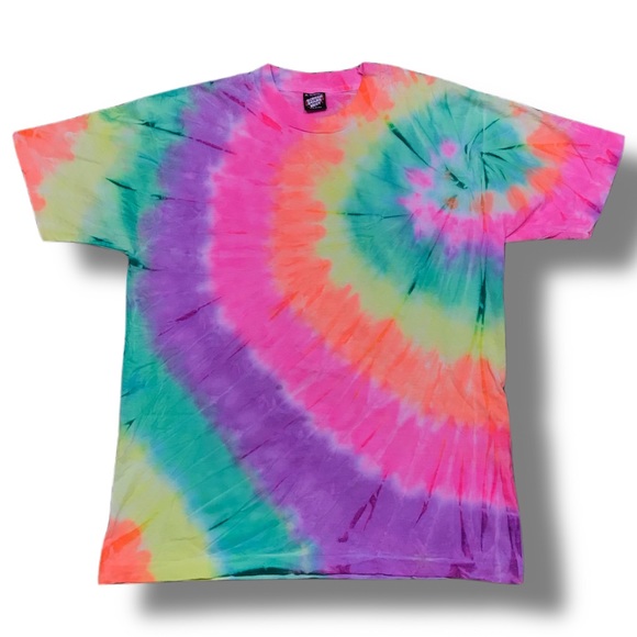 Vintage Screen Stars Tie Dye T-Shirt 90s Tagged Sz XL Fits Smaller Single Stitch - Picture 3 of 9